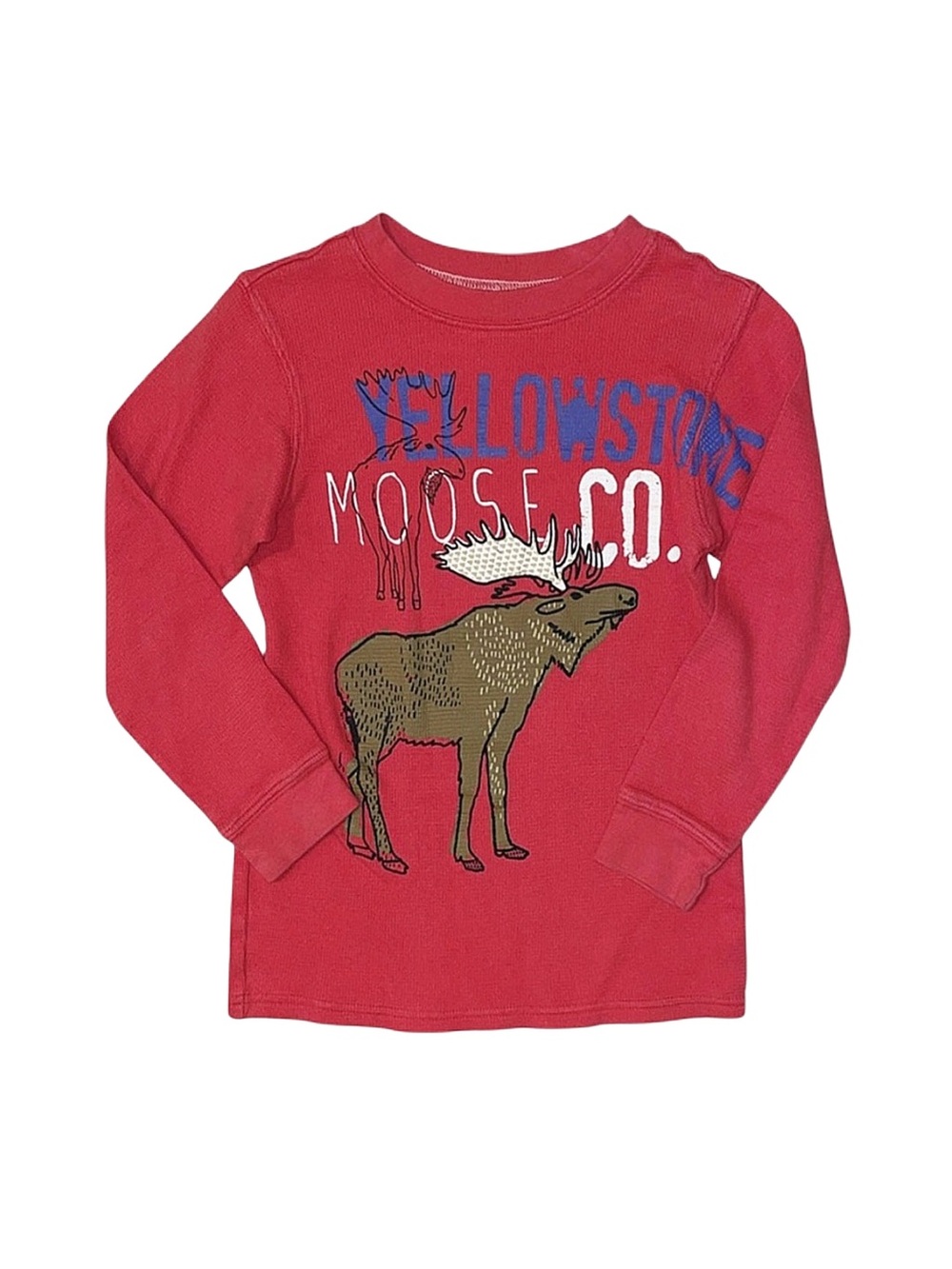 CARTER'S Boy's Red Graphic Long Sleeve Top Size 6